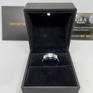 Moissanite Ring 3 Stone Engagement Wedding Anniversary 4 Ct 925 18K Size 8